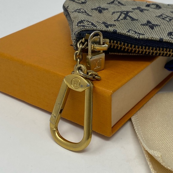 Louis Vuitton Monogram MiniLin Pochette Cles Coin Purse Blue